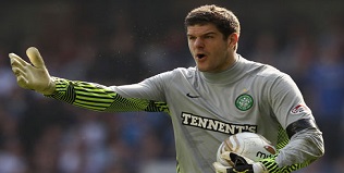 Fraser Forster in action for Celtic